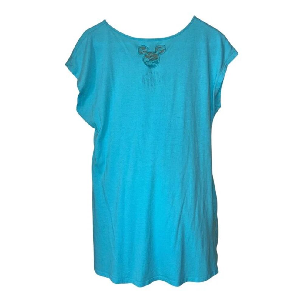 Disney Mickey Mouse Night Gown Size L-XL Back Lace Cutout Cute! Sleep Shirt Blue - Picture 2 of 6